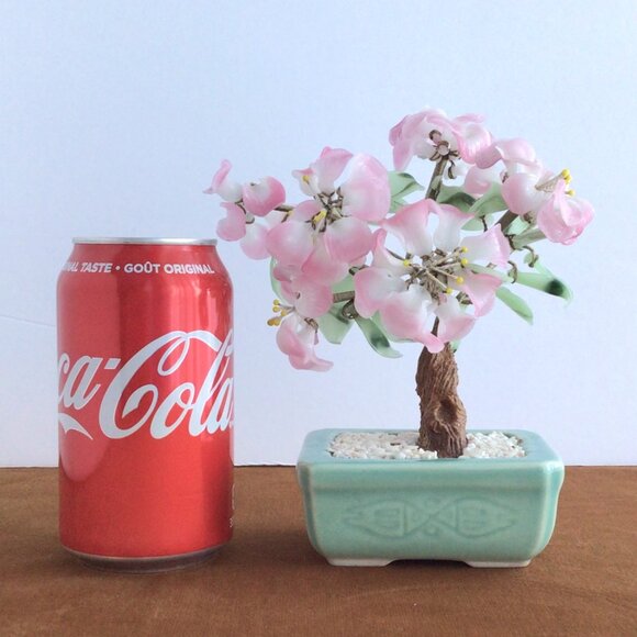 Vintage Glass Cherry Blossom Bonsai Tree - Picture 3 of 8
